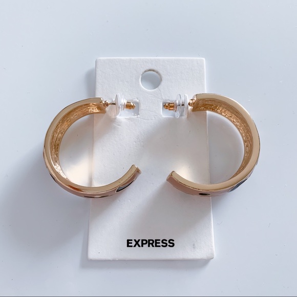 Express Enamel Leopard Print Earrings - Picture 3 of 5